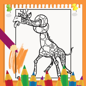 Giraffe Travel - Game For Kids, Coloring Book