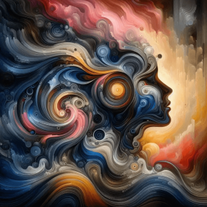 Creative abstract artist drawing picture