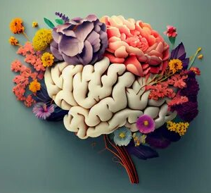 Mental Health Concept With Blooming Brain