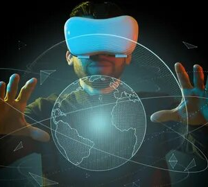 Man Experiencing Metaverse Technology