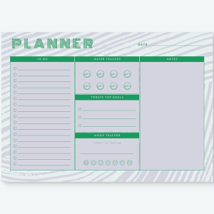 Green and White Planner Set